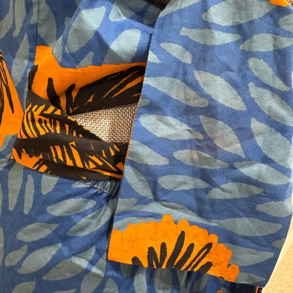 Johanna Ortiz Vida Salvaje Resort Halter Midi Dress Blue Orange Cotton Size 2 - Picture 10 of 13